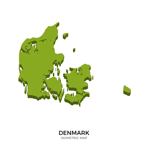 Isometric map of Denmark detailed vector illustration — Stock Vector