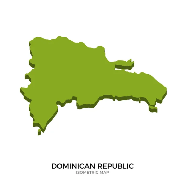 Mapa isométrico da República Dominicana ilustração vetorial detalhada — Vetor de Stock