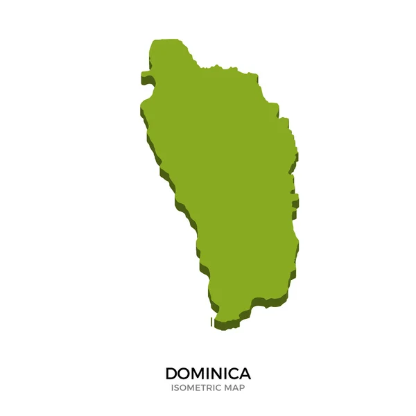 Mapa isométrico de Dominica ilustración vectorial detallada — Vector de stock