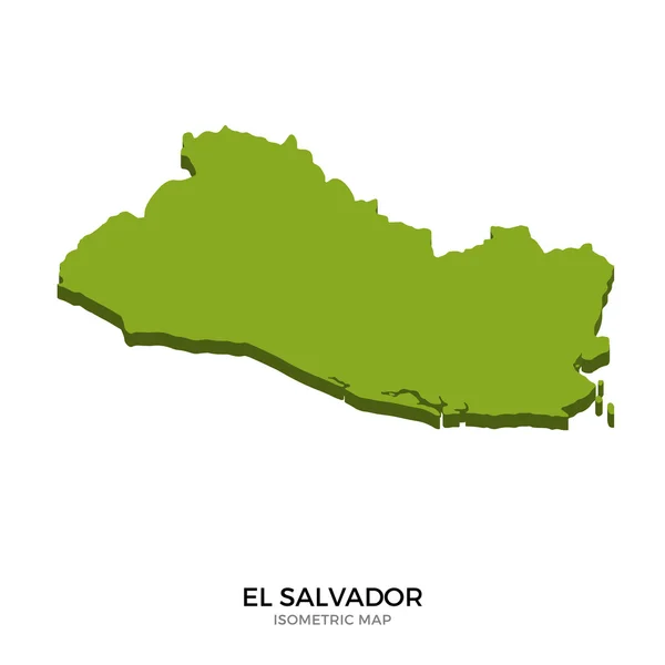 Isometric map of El Salvador detailed vector illustration — Stock Vector