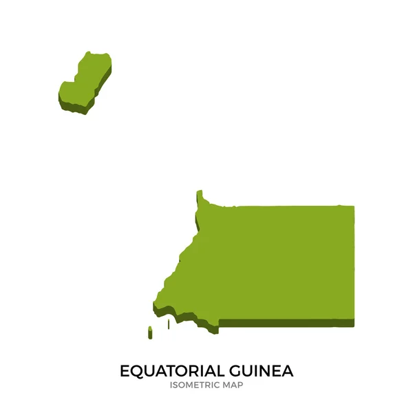 Isometric map of Equatorial Guinea detailed vector illustration — Stock Vector