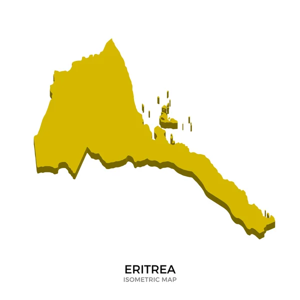 Eritre detaylı vektör illüstrasyonunun izometrik haritası — Stok Vektör