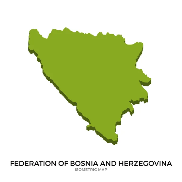 ボスニア・ヘルツェゴビナ連邦のアイソメマップ 詳細ベクトル図 — ストックベクタ