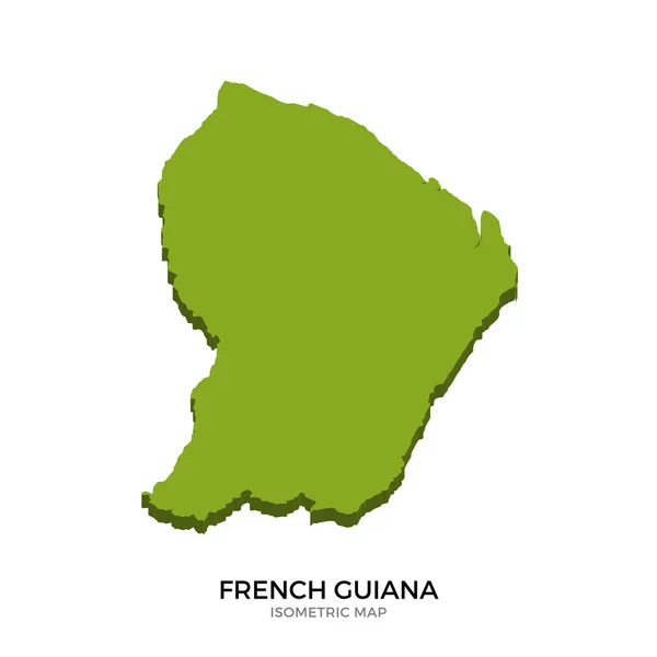 Isometric map of French Guiana detailed vector illustration — Stock Vector