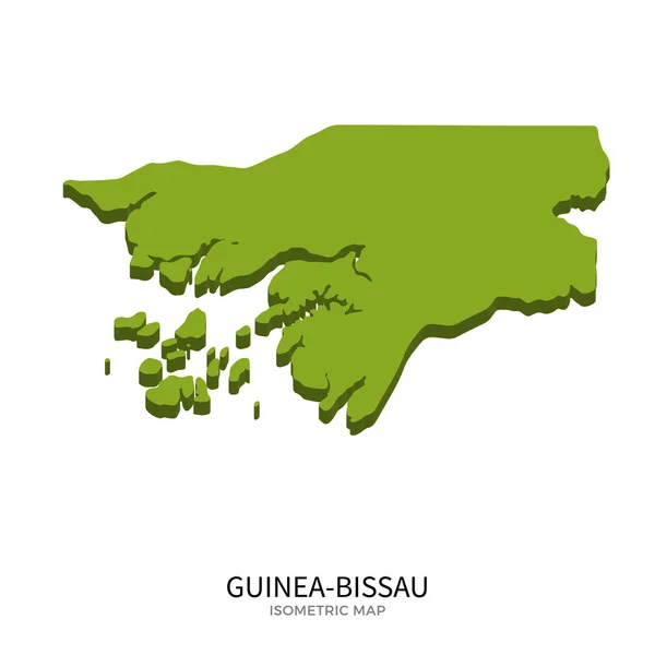 Mapa isométrico de Guinea-Bissau ilustración vectorial detallada — Vector de stock