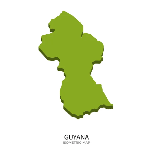 Mappa isometrica della Guyana dettagliata illustrazione vettoriale — Vettoriale Stock