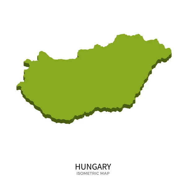 Isometric map of Hungary detailed vector illustration — Stock Vector