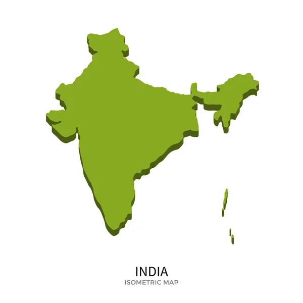 Mappa isometrica dell'India dettagliata illustrazione vettoriale — Vettoriale Stock