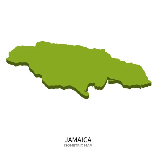 Jamaika detaylı vektör illüstrasyonisometrik harita — Stok Vektör