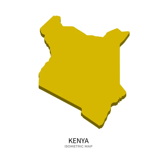Mapa isométrico de Kenia ilustración vectorial detallada — Vector de stock