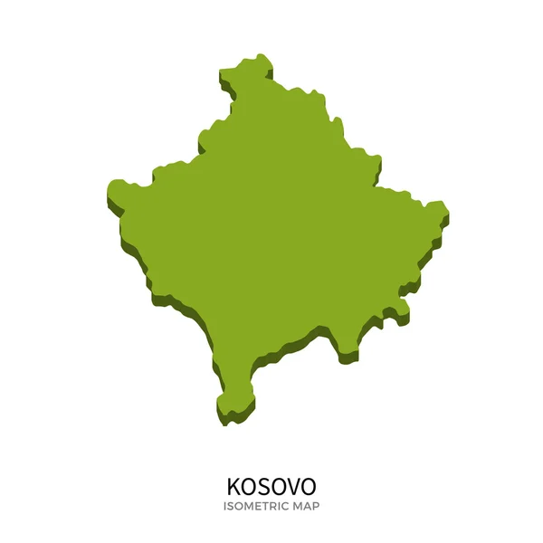 Isometric map of Kosovo detailed vector illustration — Stock Vector