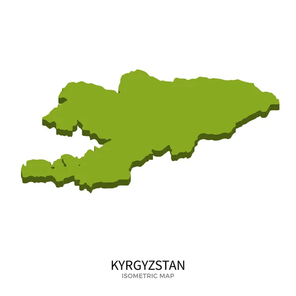 Mapa isométrico de Kirguistán ilustración vectorial detallada — Vector de stock