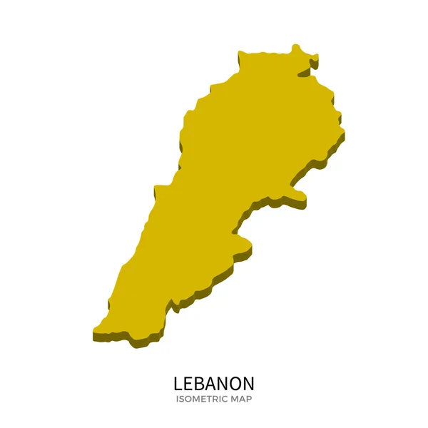 Izometrická mapa Libanonu detailní vektorová ilustrace — Stockový vektor