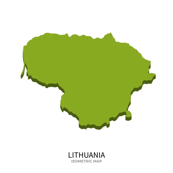 Isometric map of Lithuania detailed vector illustration — Stock Vector