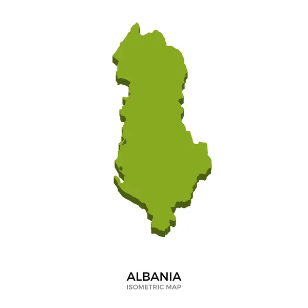 Isometric map of Albania detailed vector illustration — Stock Vector