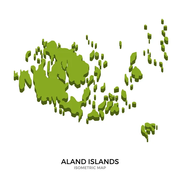 Mapa isométrico de las Islas Aland ilustración vectorial detallada — Vector de stock