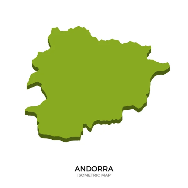 Mapa isométrico de Andorra ilustración vectorial detallada — Vector de stock