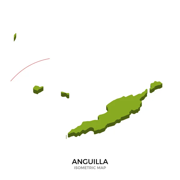 Mapa isométrico de Anguila ilustración vectorial detallada — Vector de stock