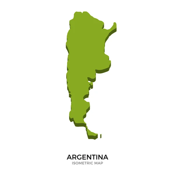 Mapa isométrico de Argentina ilustración vectorial detallada — Vector de stock