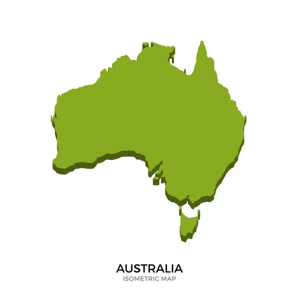 Isometric map of Australia detailed vector illustration — Stock Vector