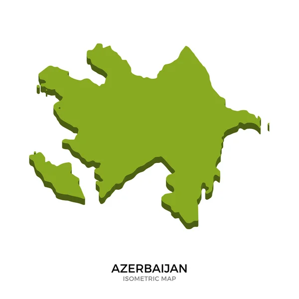Isométrico mapa de Azerbaiyán ilustración vectorial detallada — Vector de stock