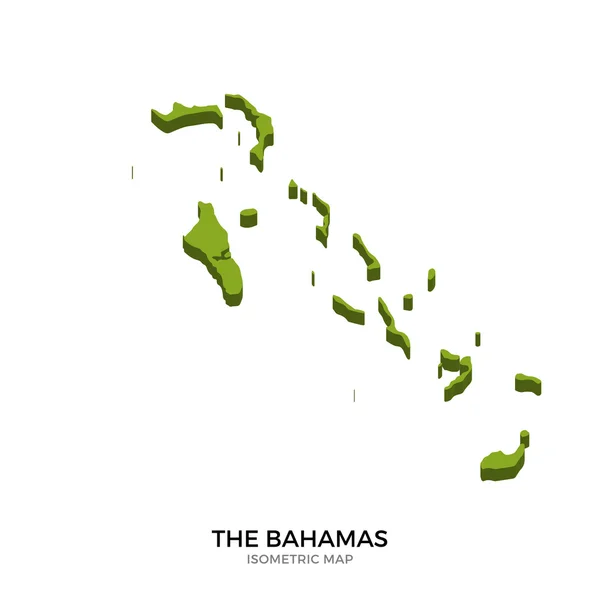 Mapa isométrico de Bahamas ilustración vectorial detallada — Vector de stock