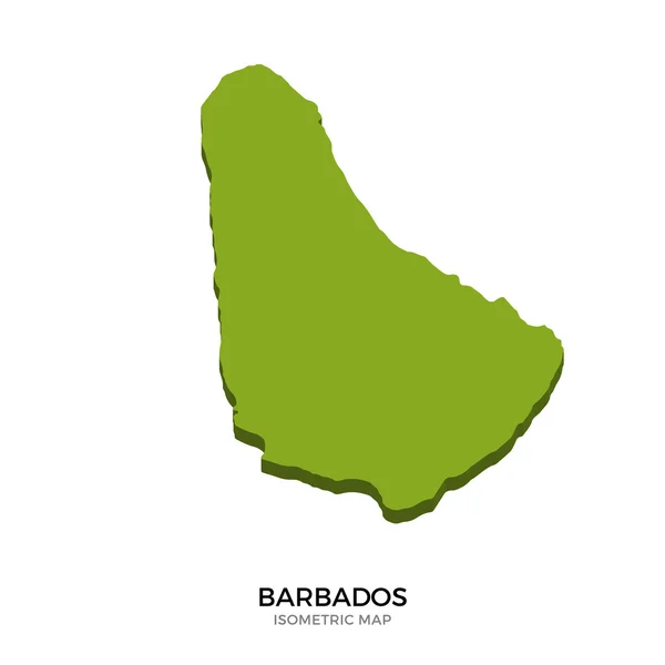 Isometric map of Barbados detailed vector illustration — Stock Vector