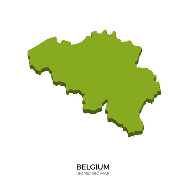 Isometric map of Belgium detailed vector illustration — Stock Vector