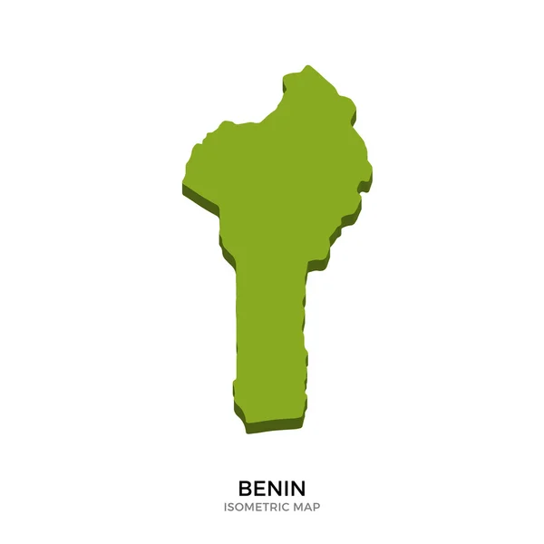 Mapa isométrico de Benín ilustración vectorial detallada — Vector de stock