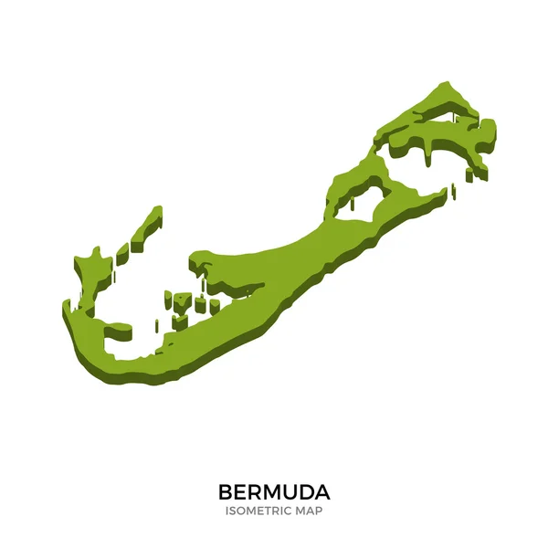 Mapa izometryczna Bermudy Szczegółowa ilustracja wektorowa — Wektor stockowy