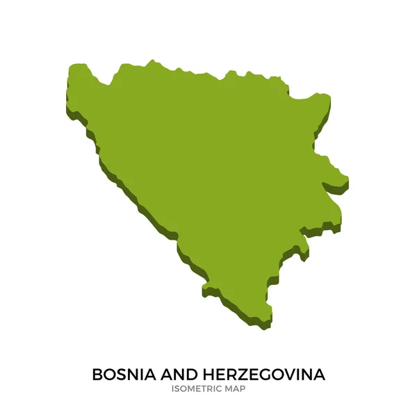 Isometric map of Bosnia and Herzegovina detailed vector illustration — Stock Vector
