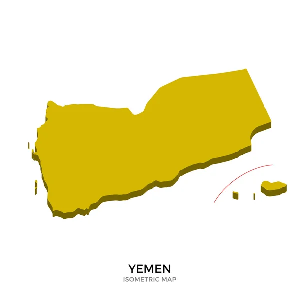 Isometrische Karte des Jemen detaillierte Vektorillustration — Stockvektor
