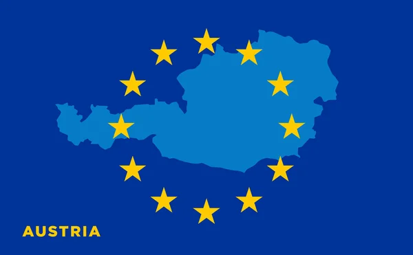 Bandeira da União Europeia com a Áustria em segundo plano — Vetor de Stock