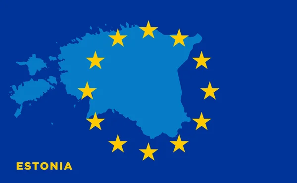 Bandera de la Unión Europea con Estonia en segundo plano — Vector de stock