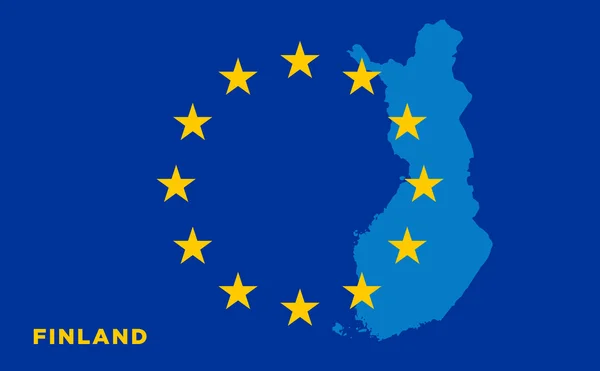 Bandera de la Unión Europea con Finlandia en segundo plano — Archivo Imágenes Vectoriales