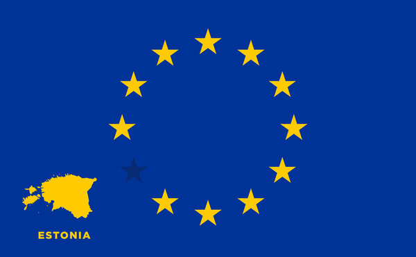 Флаг ЕС с Эстонией. Членство в ЕС
