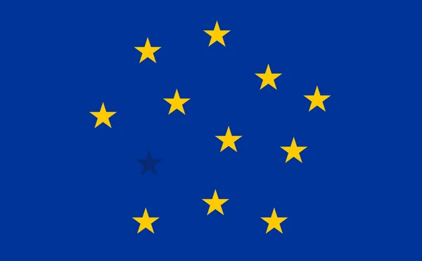 Abstrakte Fahne der Europäischen Union mit gemischten Sternen. — Stockvektor