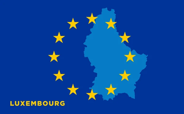 Bandera de la Unión Europea con Luxemburgo en segundo plano — Vector de stock