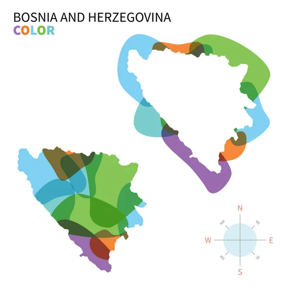 波斯尼亚和黑塞哥维那抽象矢量彩色地图 — 图库矢量图片