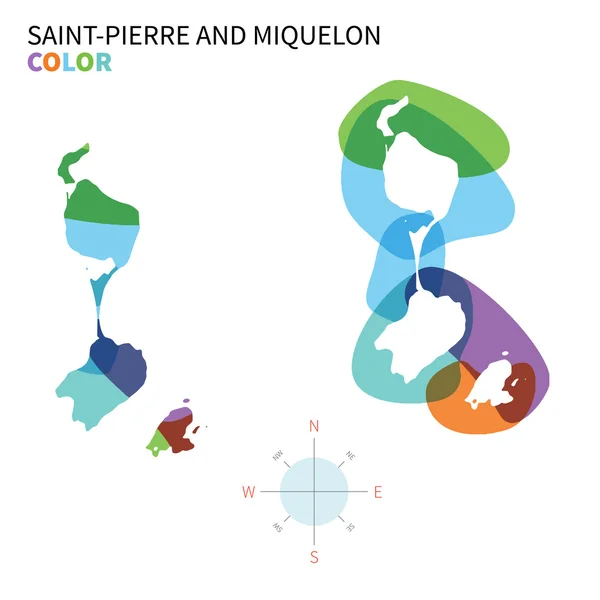 Abstract vector kleurkaart van Saint-Pierre en Miquelon — Stockvector