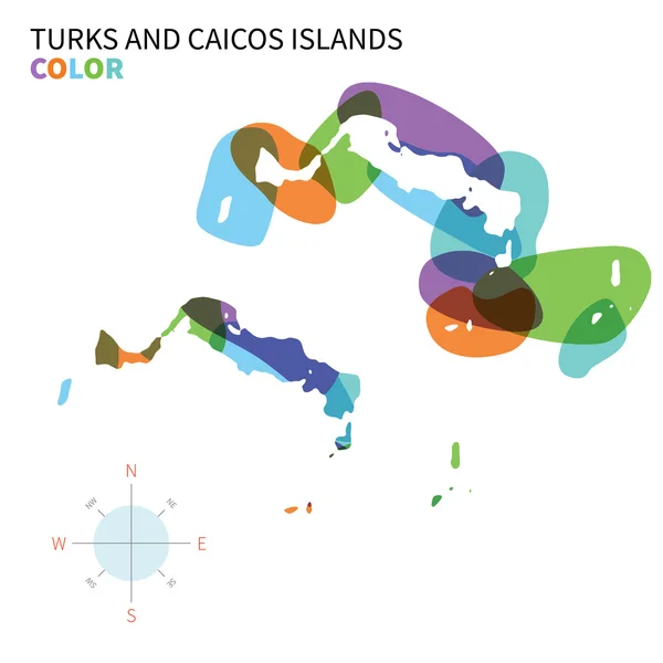 Mapa de color de vector abstracto de Islas Turcas y Caicos — Vector de stock