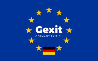 Avrupa Birliği'nde Almanya bayrağı. Gexit - Almanya Çıkış Eu Europ