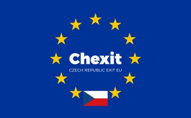 Avrupa Birliği'nde Çek Cumhuriyeti bayrağı. Chexit - Çek Cumhuriyeti