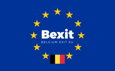 Avrupa Birliği'nde Belçika bayrağı. Bexit - Belçika Çıkış Eu Europ