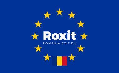 Avrupa Birliği'nde Romanya bayrağı. Roxit - Romanya Çıkış Eu Europ