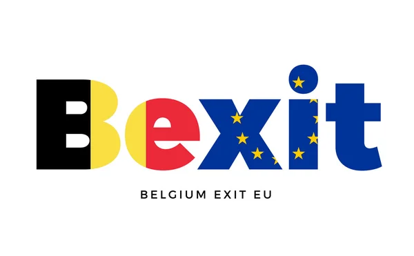 Bexit - Referandumkonusunda Avrupa Birliği'nden Belçika çıkışı. — Stok Vektör