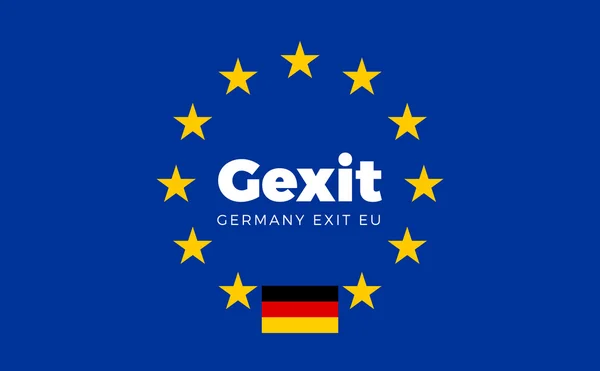 Avrupa Birliği'nde Almanya bayrağı. Gexit - Almanya Çıkış Eu Europ — Stok Vektör