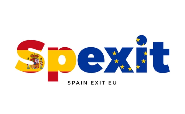 Spexit - Spaniens Austritt aus der Europäischen Union nach Referendum. — Stockvektor