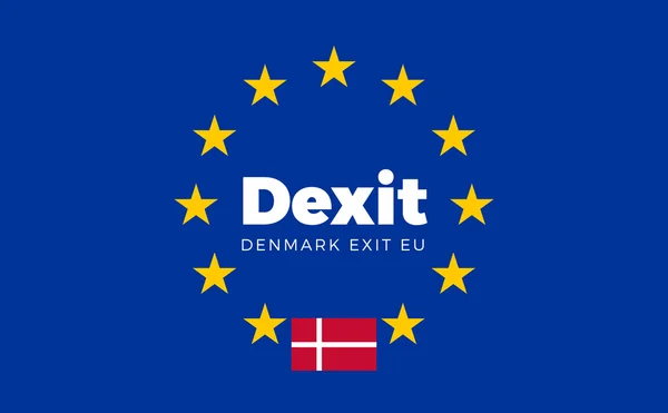 Avrupa Birliği'nde Danimarka bayrağı. Dexit - Danimarka Çıkış Eu Europ — Stok Vektör