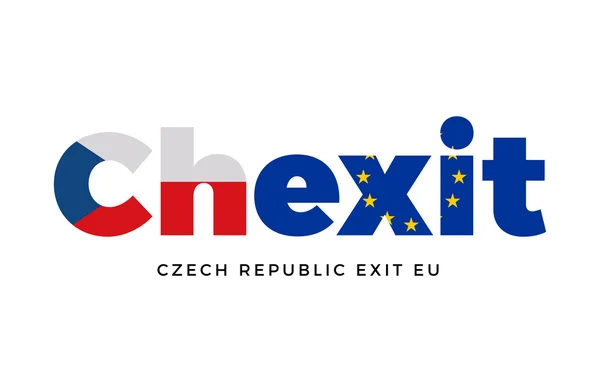 CHEXIT - Czech Republic exit from European Union on Referendum. — Stock Vector